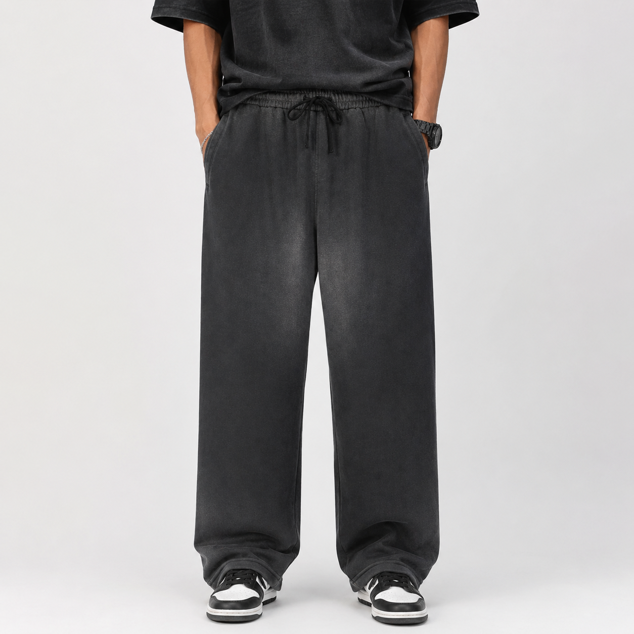Sun-Fade Straight-Leg Sweatpants